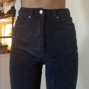 Navy Blue Flare Leg Pants